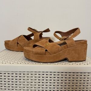 AEROSOLES Cora Platform Sandals Tan 8.5